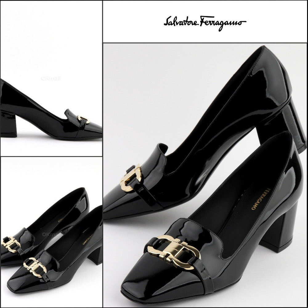 【Salvatore Ferragamo】769257 01F929 Gancini Ornament Pumps