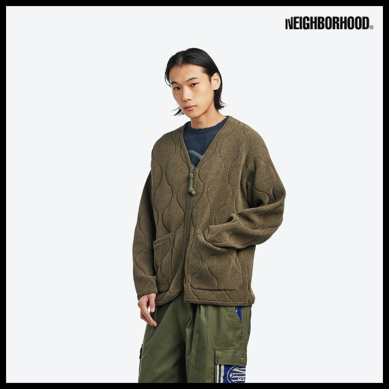 【NEIGHBORHOOD】QUILTING ZIP CARDIGAN OLIVE DRAB
