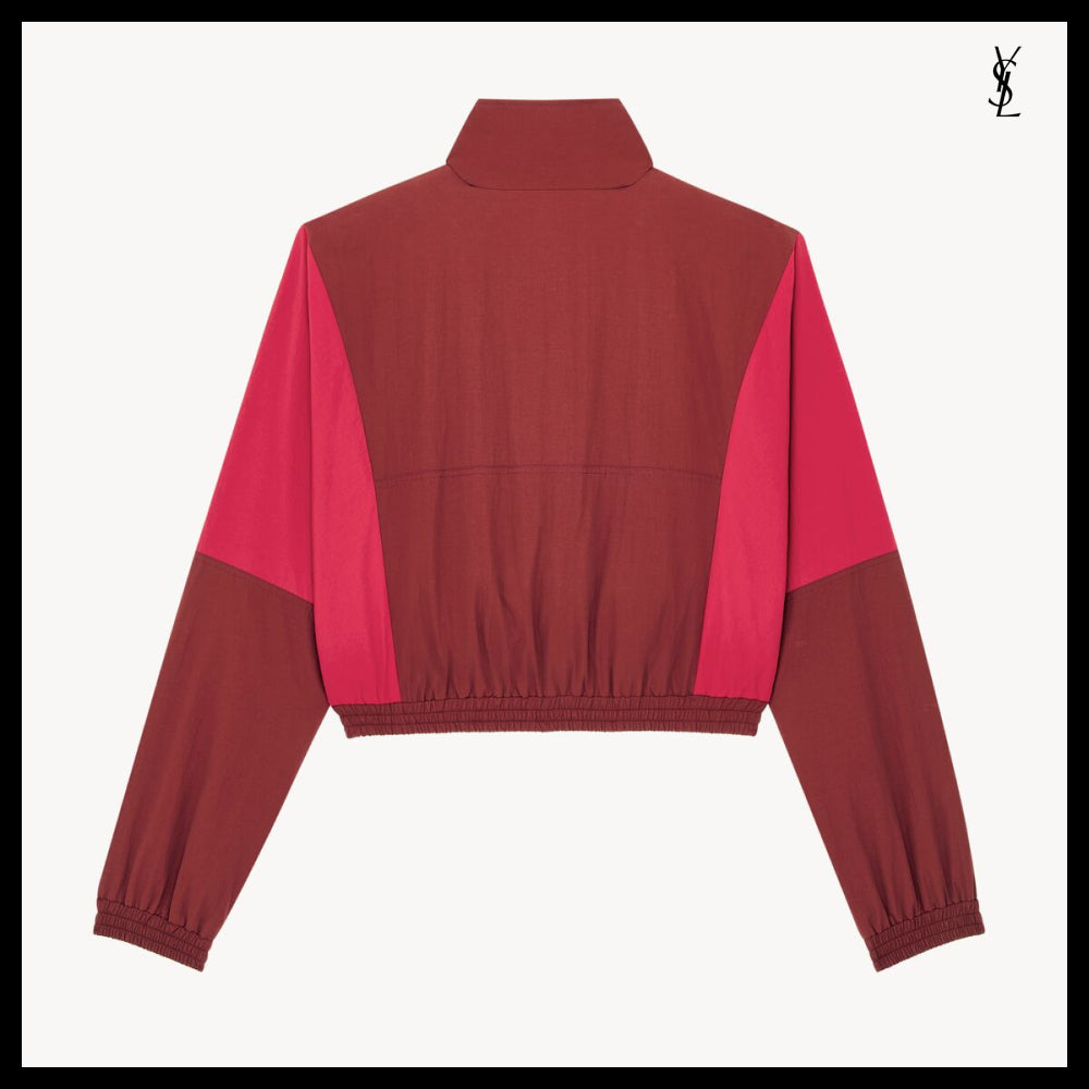 【Saint Laurent】Nylon Faille CASSANDRE Cropped Windbreaker