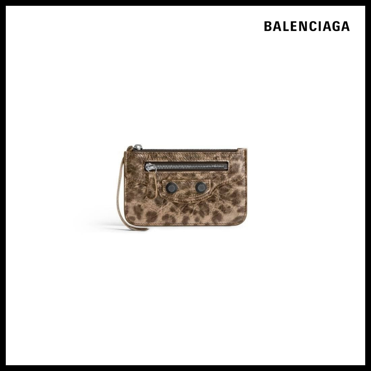 【BALENCIAGA】Le Cagole Mini Wallet with Leopard