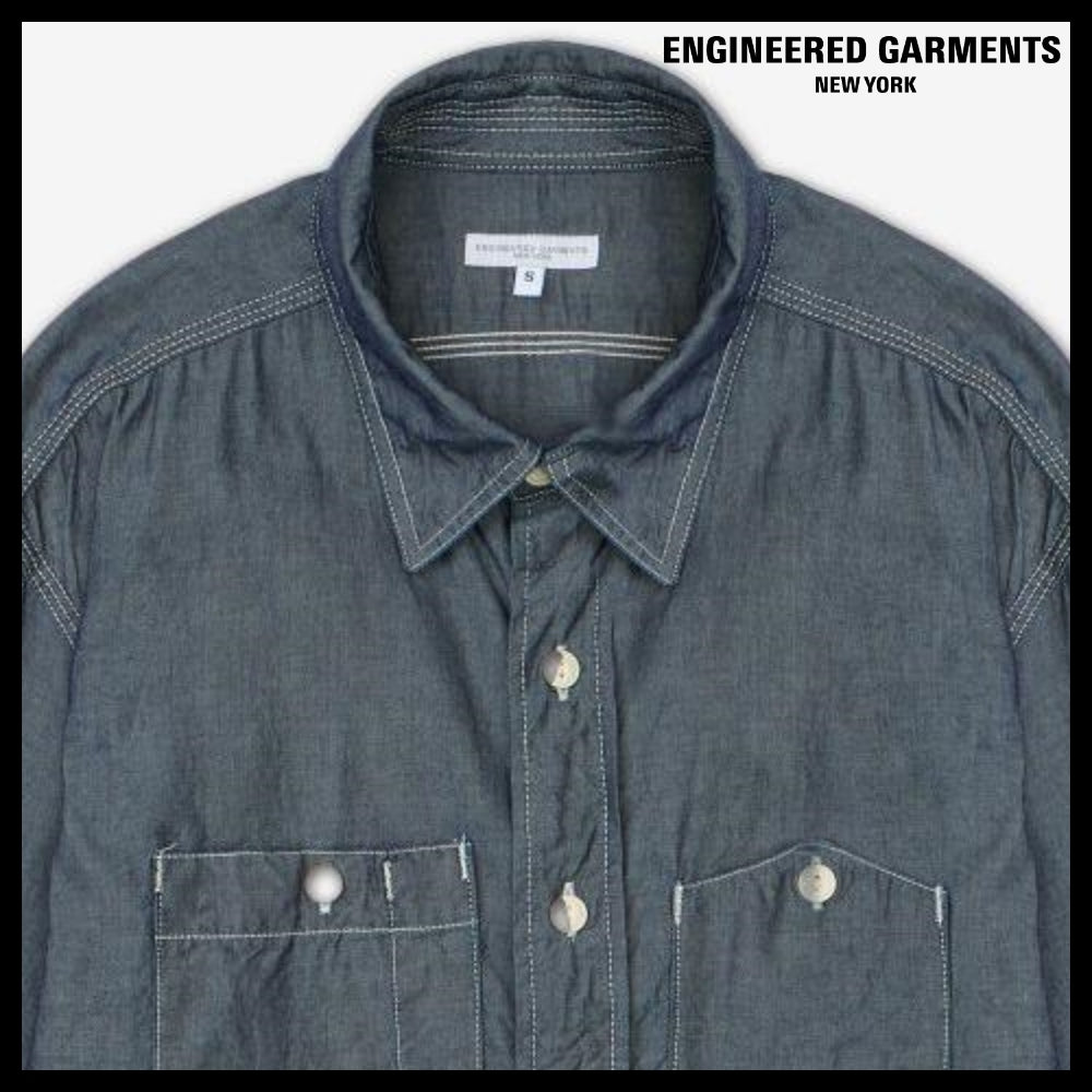 ◆Engineered Garments◆ ワークシャツ インディゴ シャンブレー
