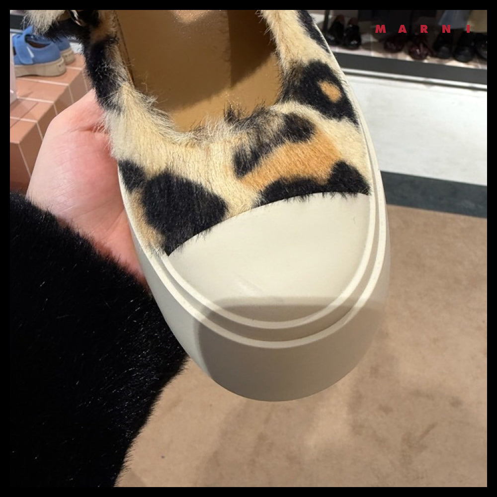 【Marni】Logo Mary Jane Leopard Velcro Women’s Sneakers