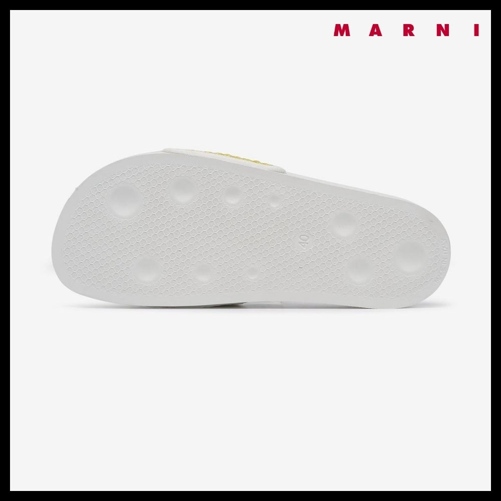 【MARNI】RAFFIA SANDAL GREEN WHITE