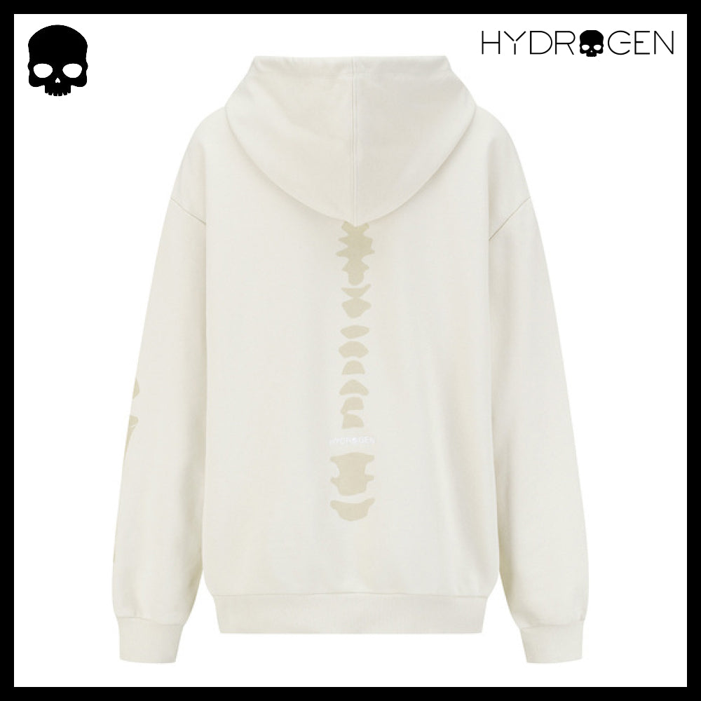【HYDROGEN】UNI SLEEVE GRAPHIC HOODIE IVORY