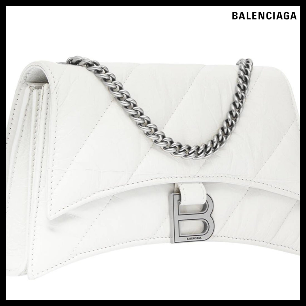 【BALENCIAGA】Crush XS Chain Bag Quilted White