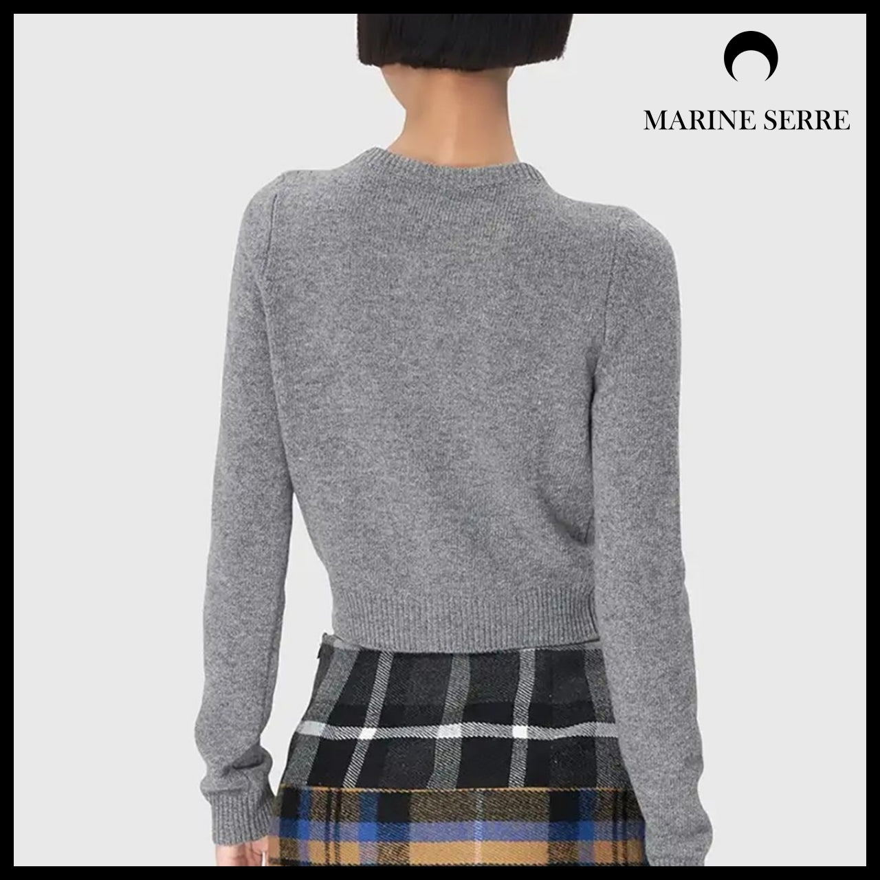 【MARINE SERRE】Clean Wool Knit Fitted Cardigan GR90