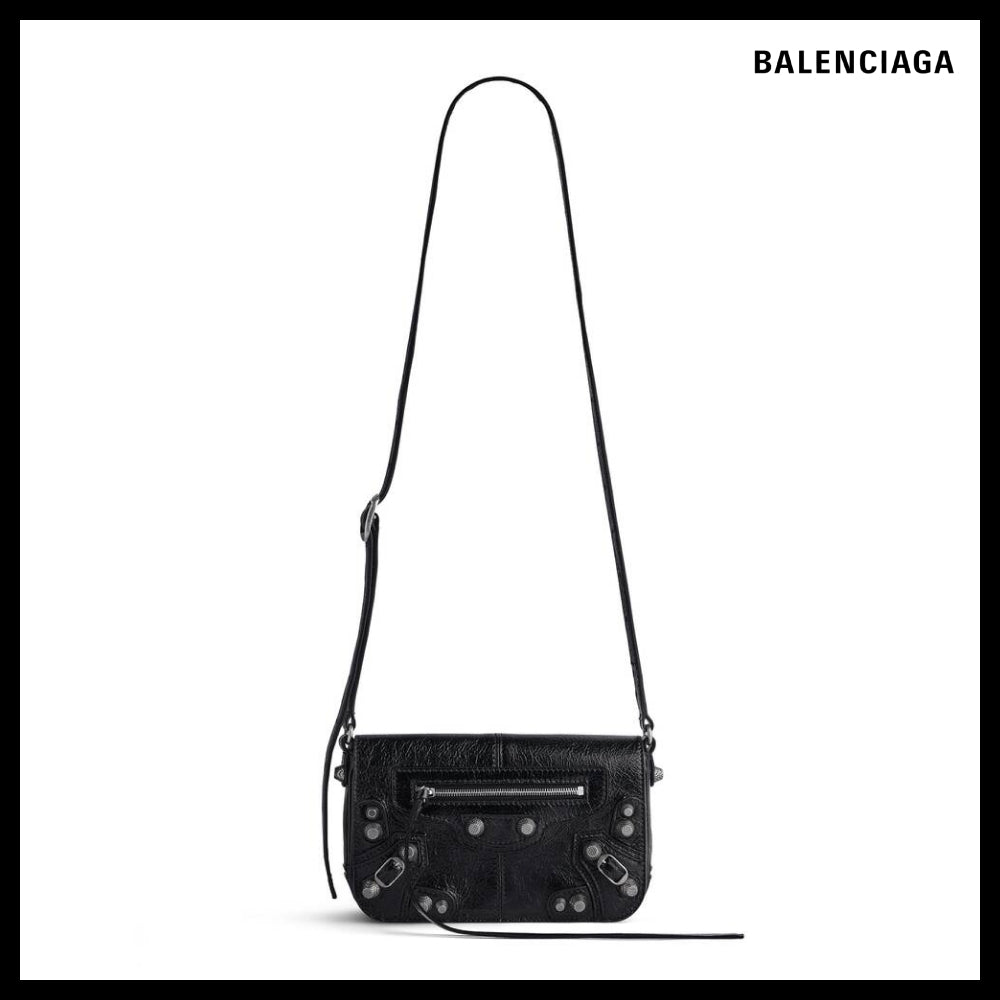 【BALENCIAGA】Le Cagole mini flap bag black Arena lambskin