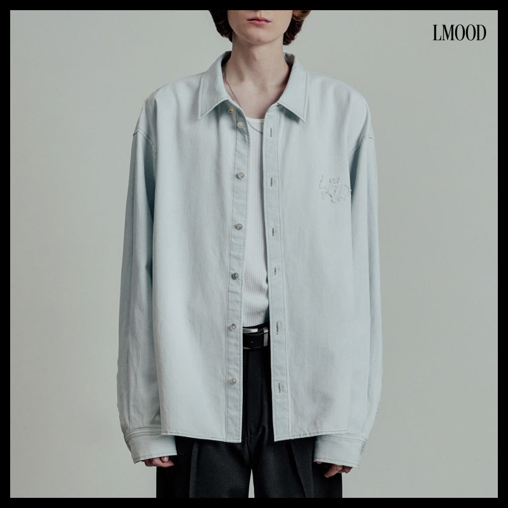 【LMOOD】Burning Denim Cotton Shirt 2 Colors
