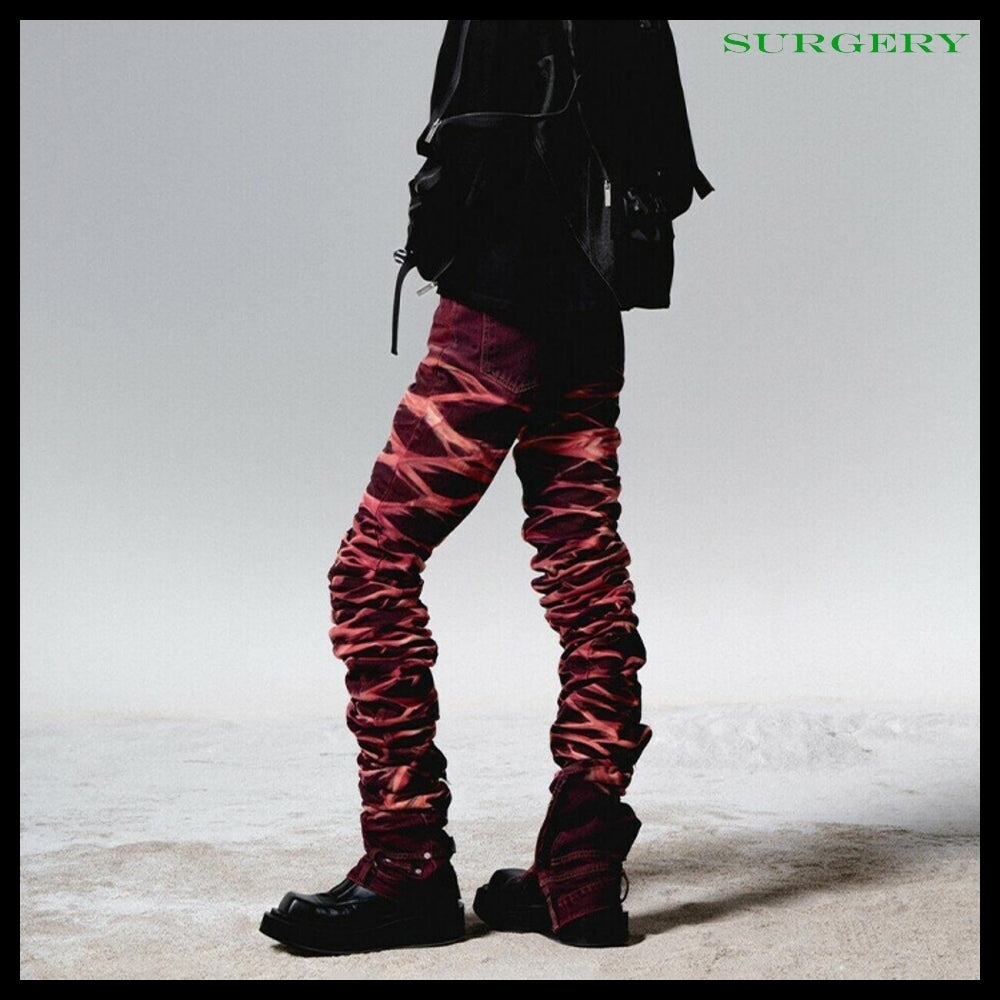 【SURGERY】Yoonseul Long Length Double Jeans Flame
