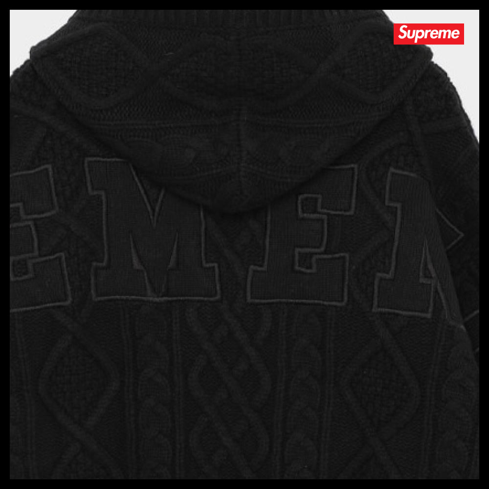 【100%正規品保証 Supreme】 Zip Up Hooded Sweater Knit Jacket