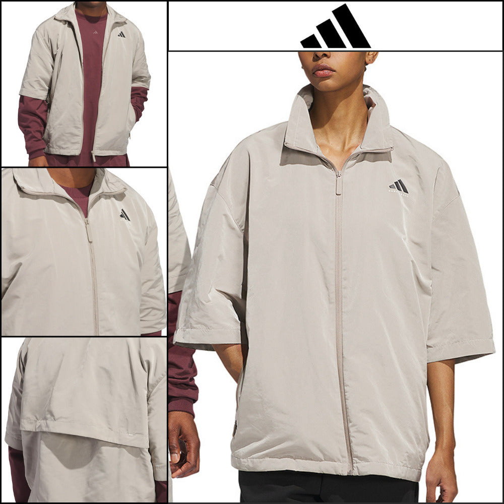 【ADIDAS】 Basketball Full-Zip Shooting Shirt Putty Beige