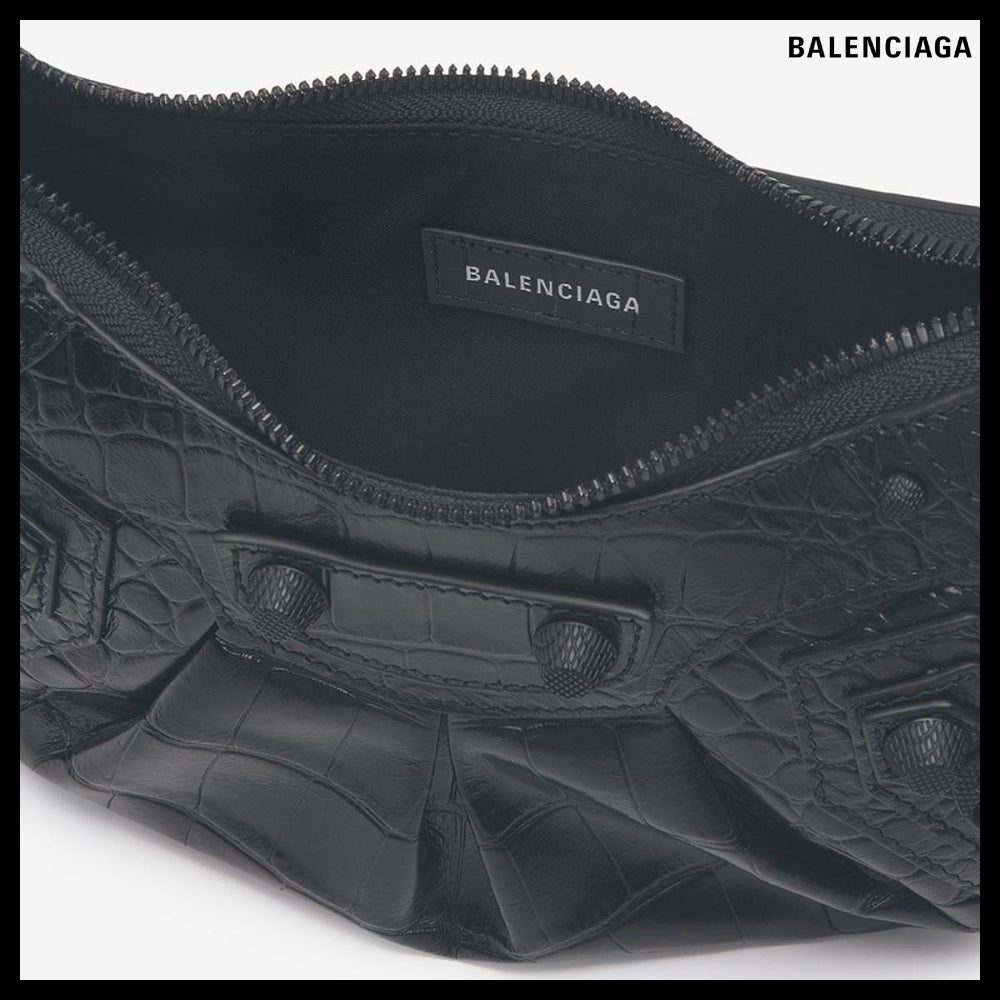 【BALENCIAGA】Le Cagole XS Shoulder Bag Crocodile Embossed