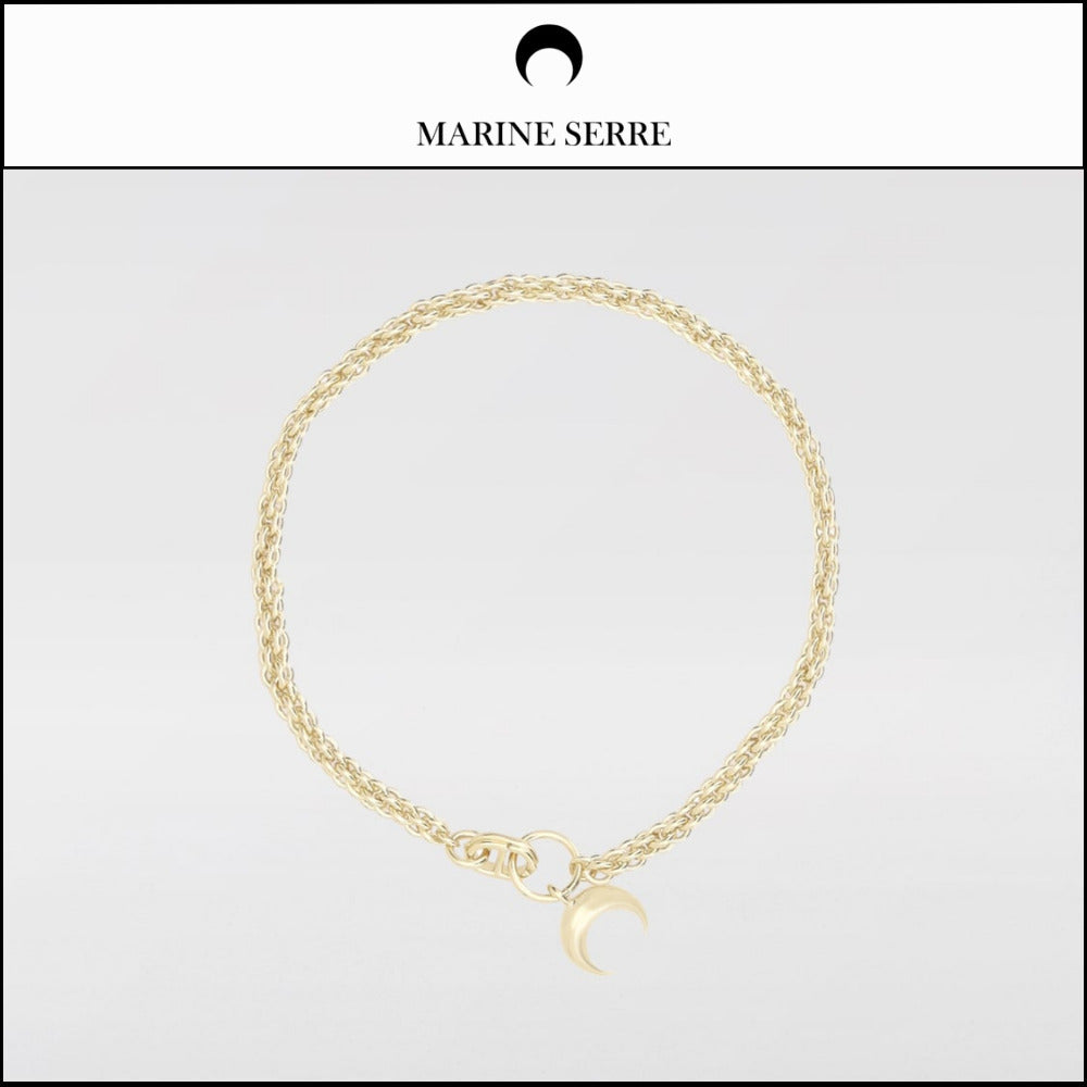 ◆MARINE SERRE◆Recycled Pewter Moon Chain Necklace