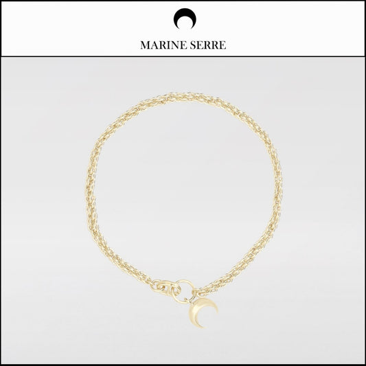 ◆MARINE SERRE◆Recycled Pewter Moon Chain Necklace