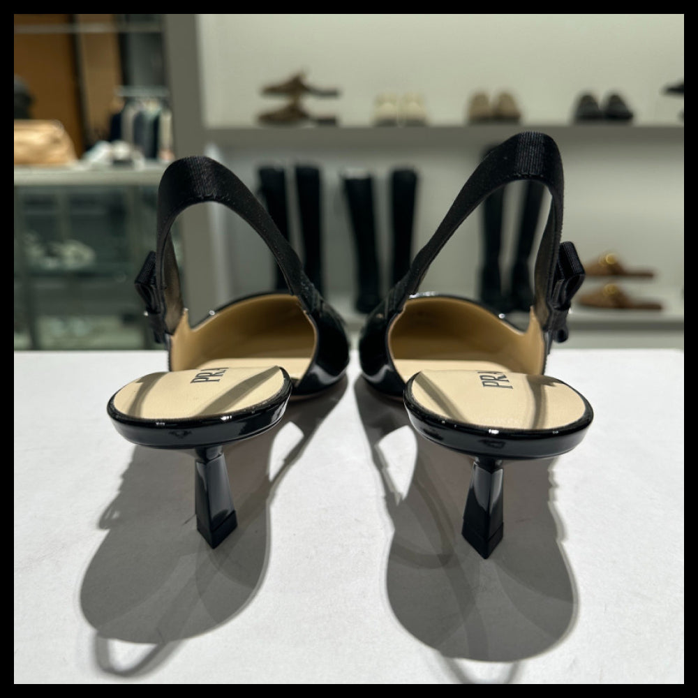 【PRADA】Patent Leather Slingback Pumps Women