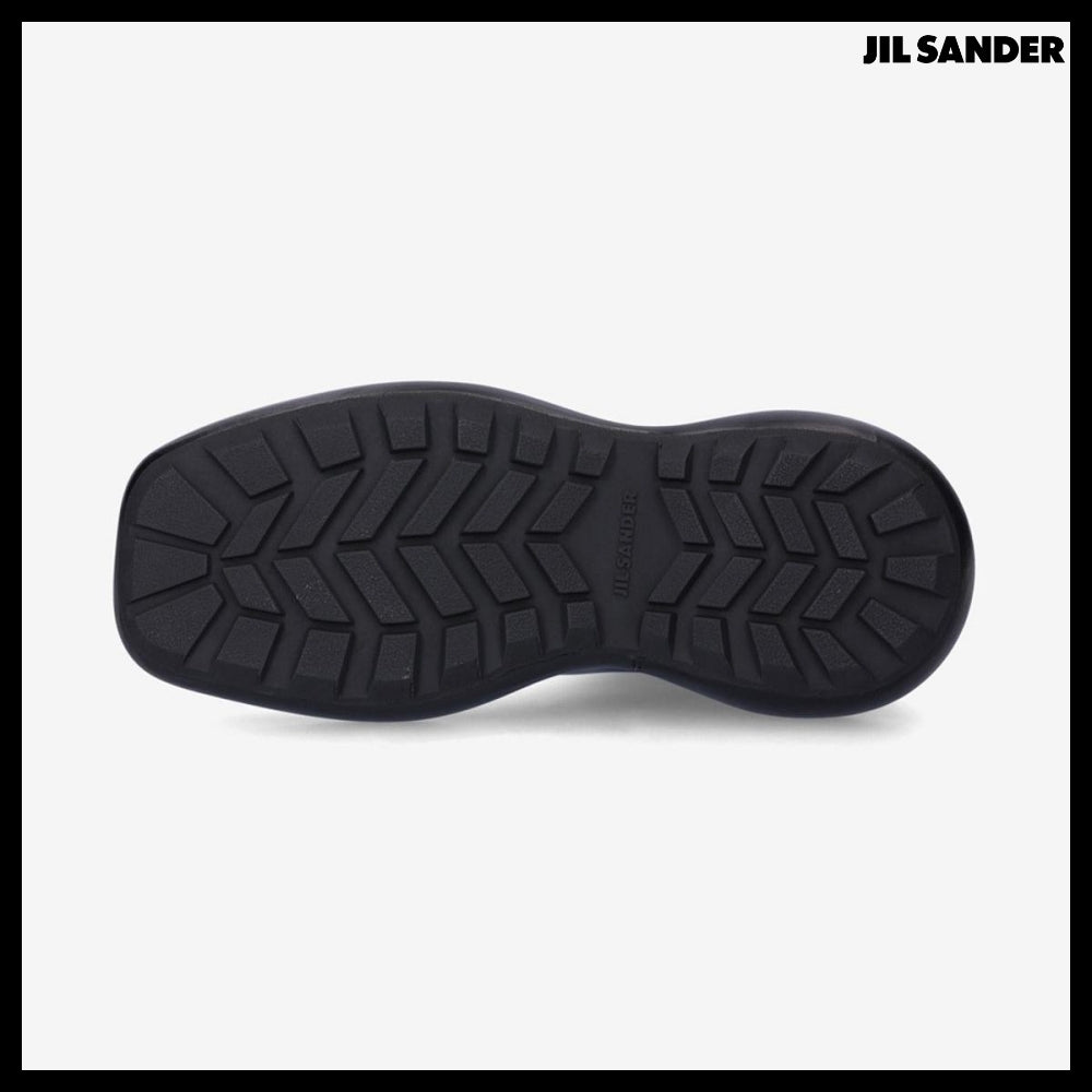 【Jil Sander】Zip-Up Chunky Leather Chelsea Boots Black