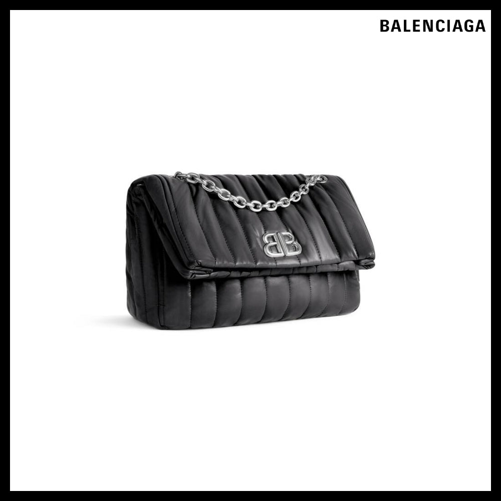 【BALENCIAGA】Monaco Small Chain Bag Quilted Black