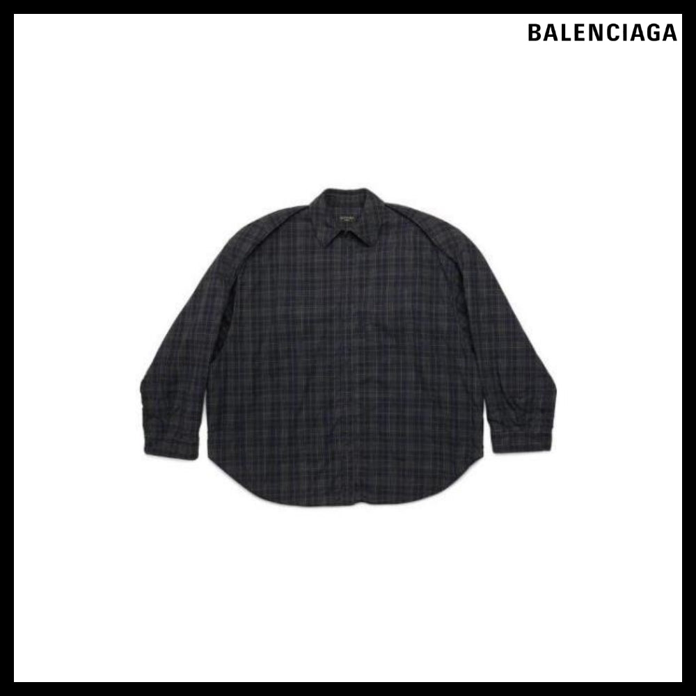 【BALENCIAGA】Detachable Sleeves Shirt Large Fit Grey