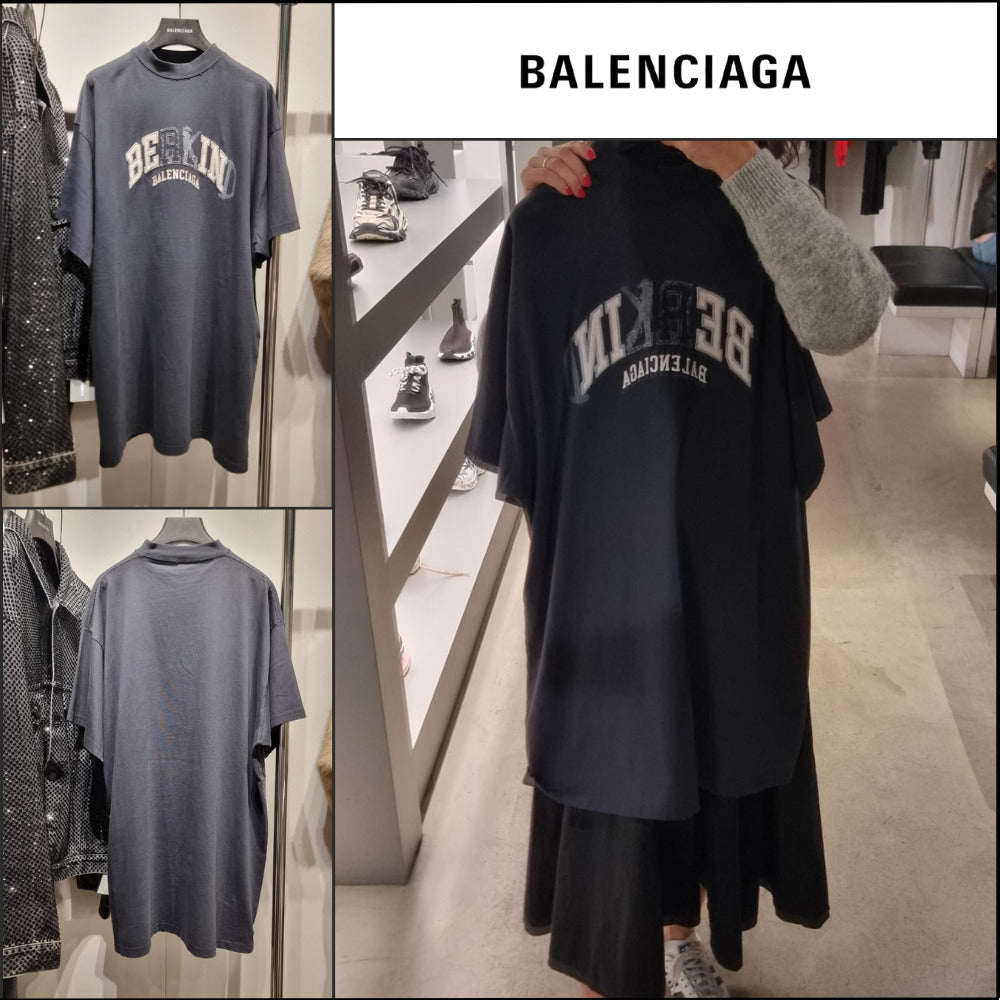 【BALENCIAGA】Oversized T-Shirt Faded Black White