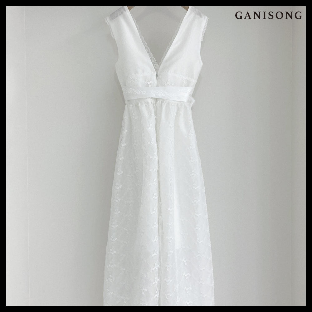 【GANISONG】Bridal Sumuk Dress White