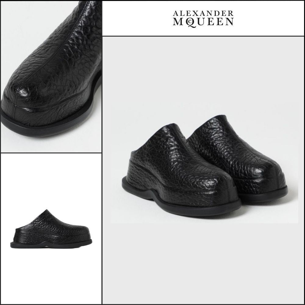 【Alexander Mcqueen】Wave Mule Skull-Embossed Shoes