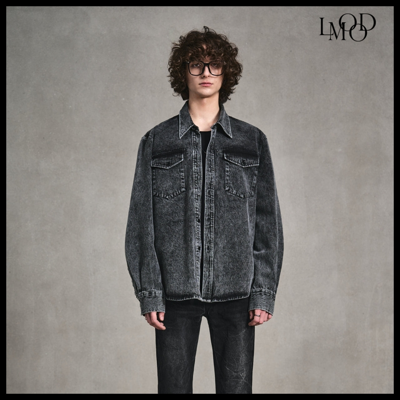 【LMOOD】ARMOR DENIM SHIRT  PEPPER BLACK