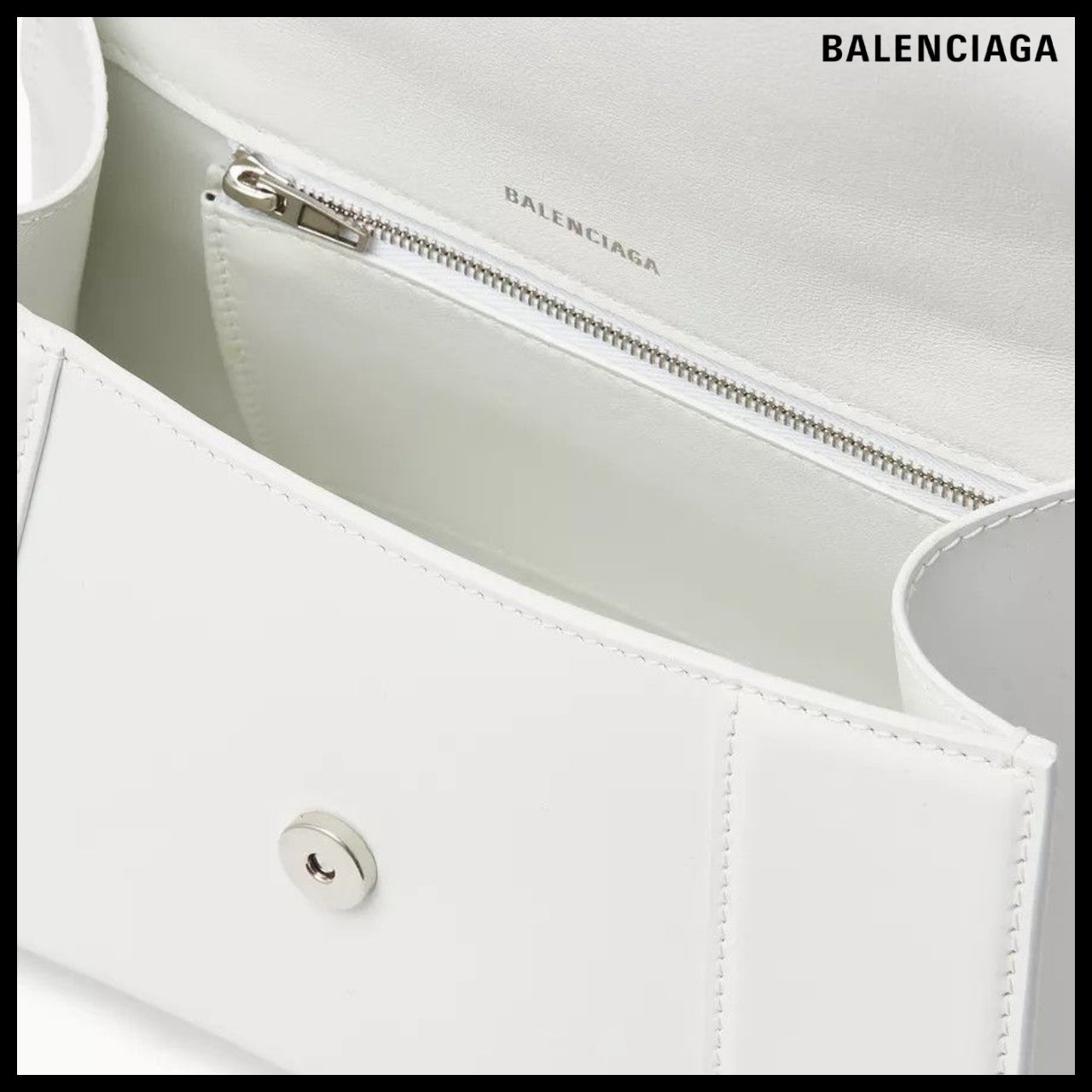 【BALENCIAGA】Hourglass Small Handbag in White