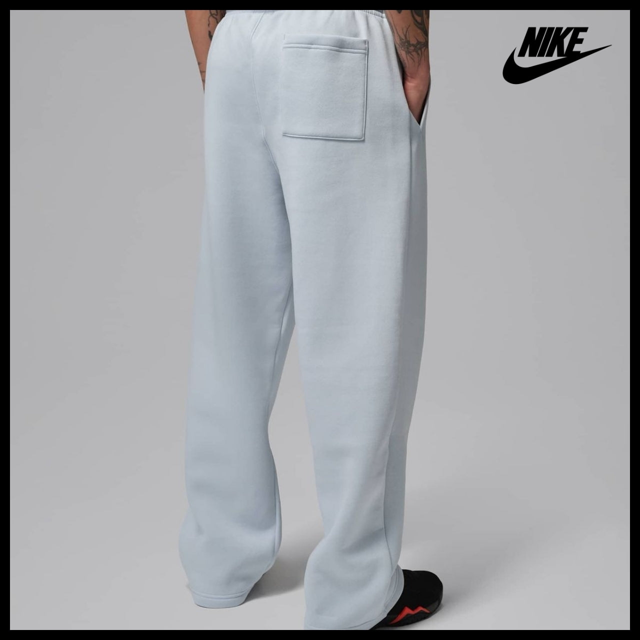 【NIKE】Brooklyn Fleece Oversized Open Hem Pants M Aura
