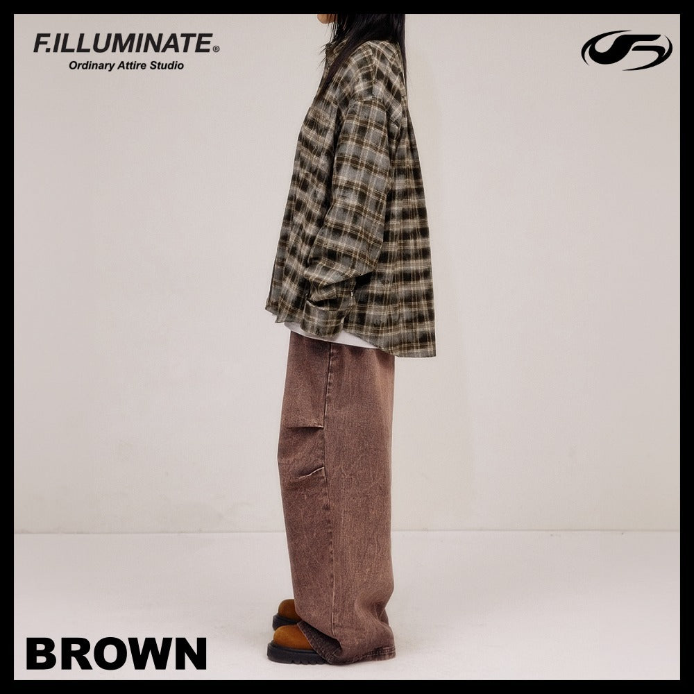 【FILLUMINATE】OVERFIT DAMAGE WASHED CHECK SHIRT 2COLOR