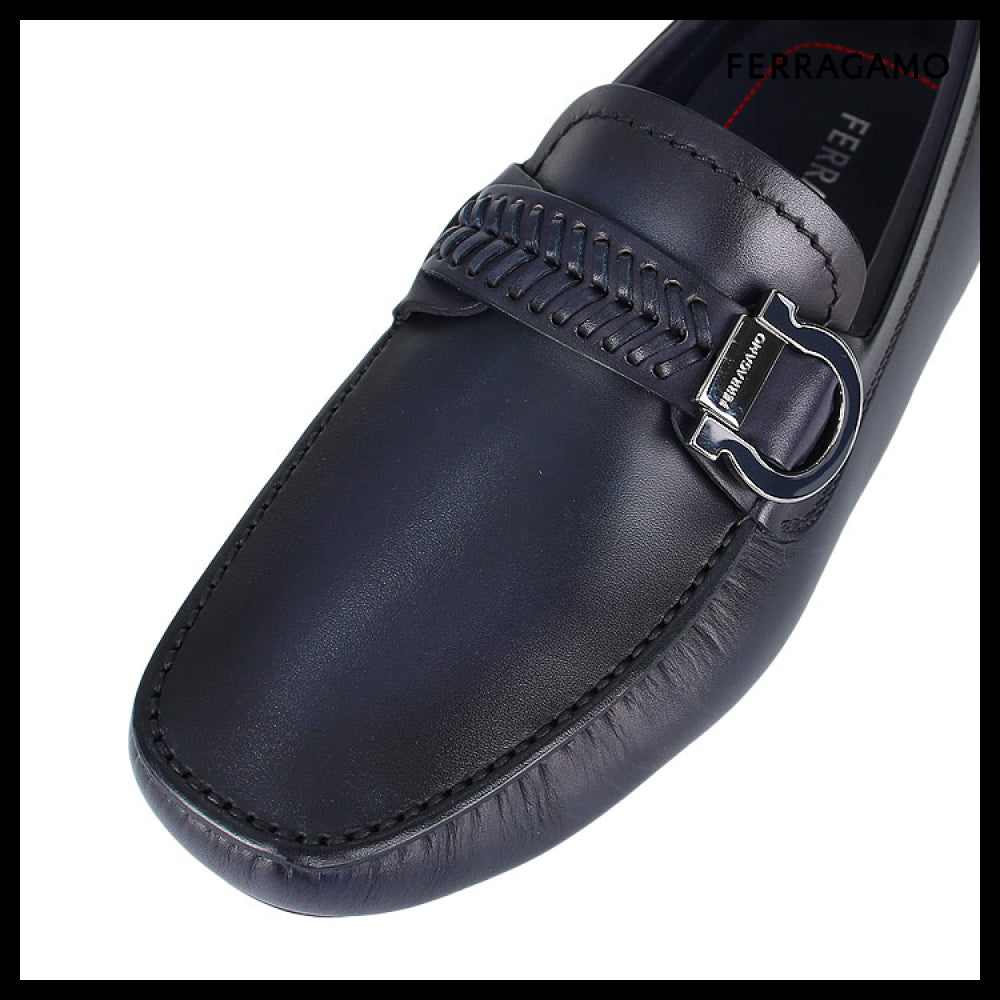 【FERRAGAMO】 Gancini Driving Loafers 0774655