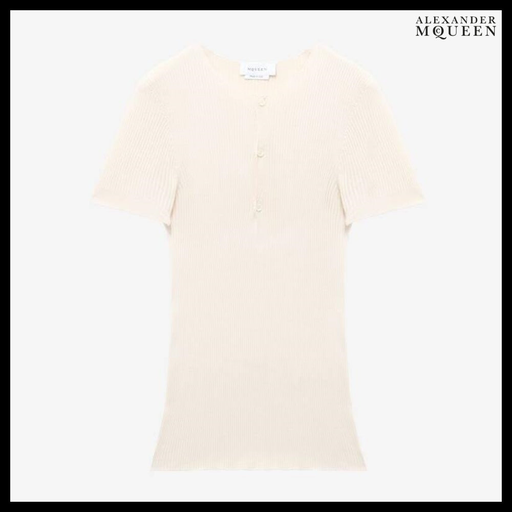 【Alexander Mcqueen】Rib Knit T-shirt