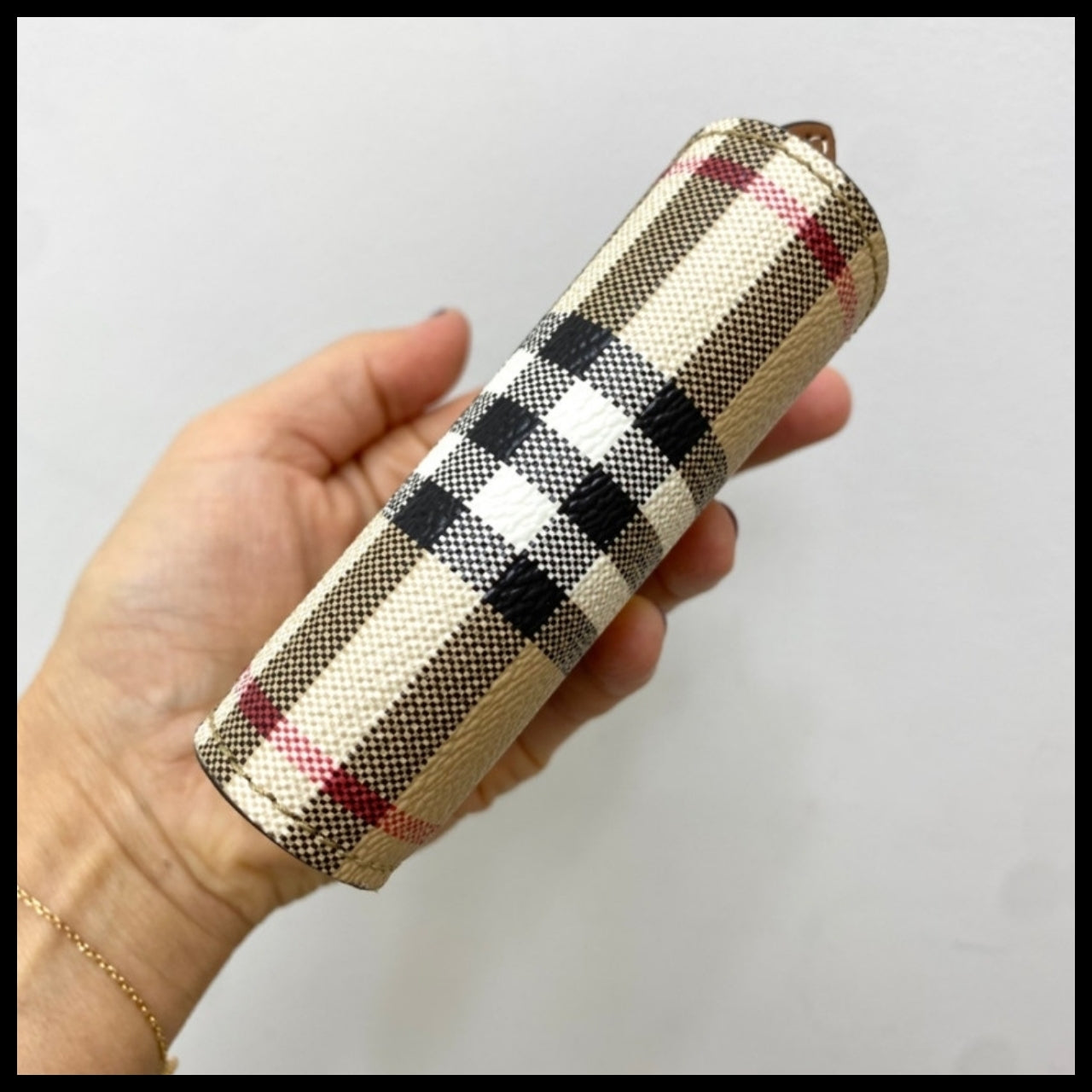 【BURBERRY】Circle Logo Check Coin Pocket Flap Wallet