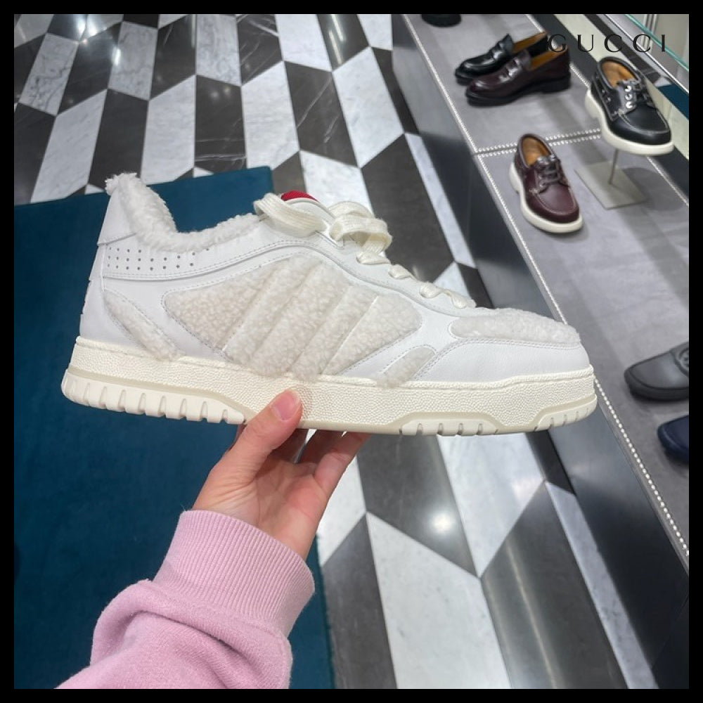【GUCCI】Re-Web Fur Women’s Sneakers White