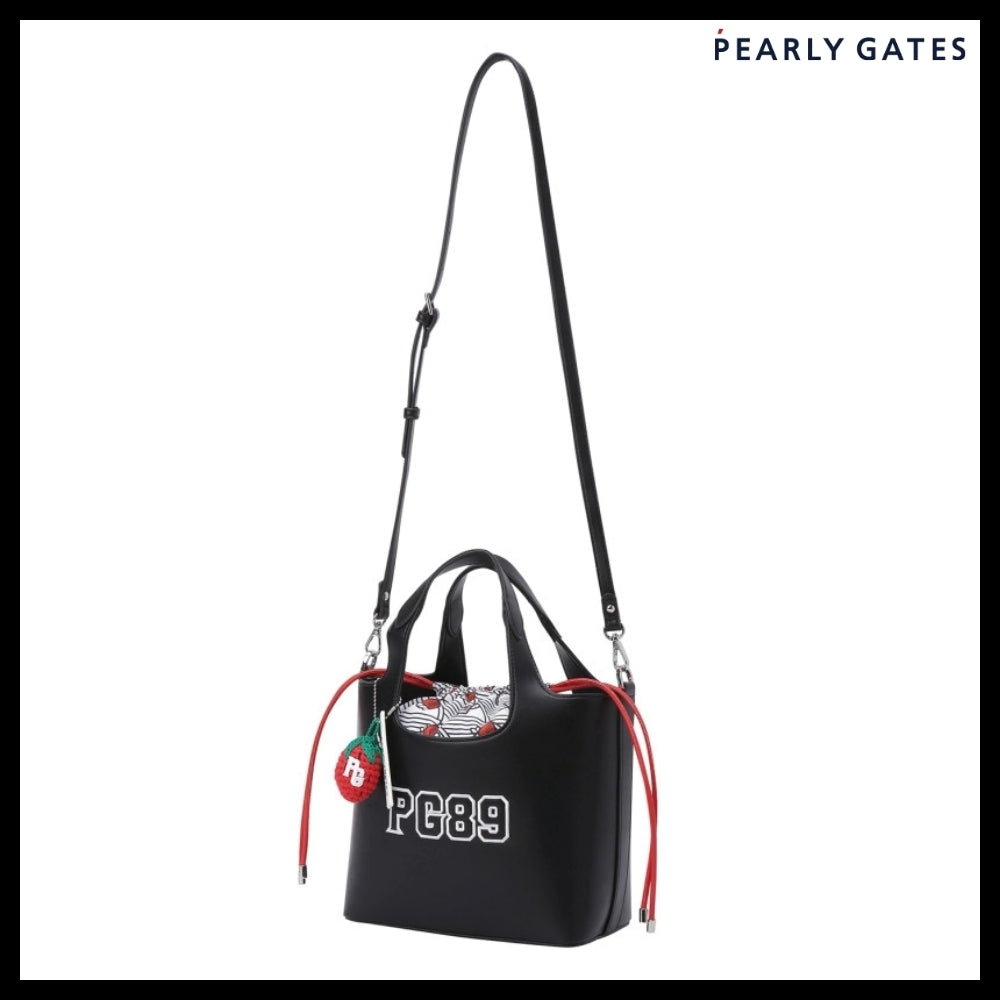 【PEARLY GATES】Embossed Logo Pattern Keyring Bucket Bag