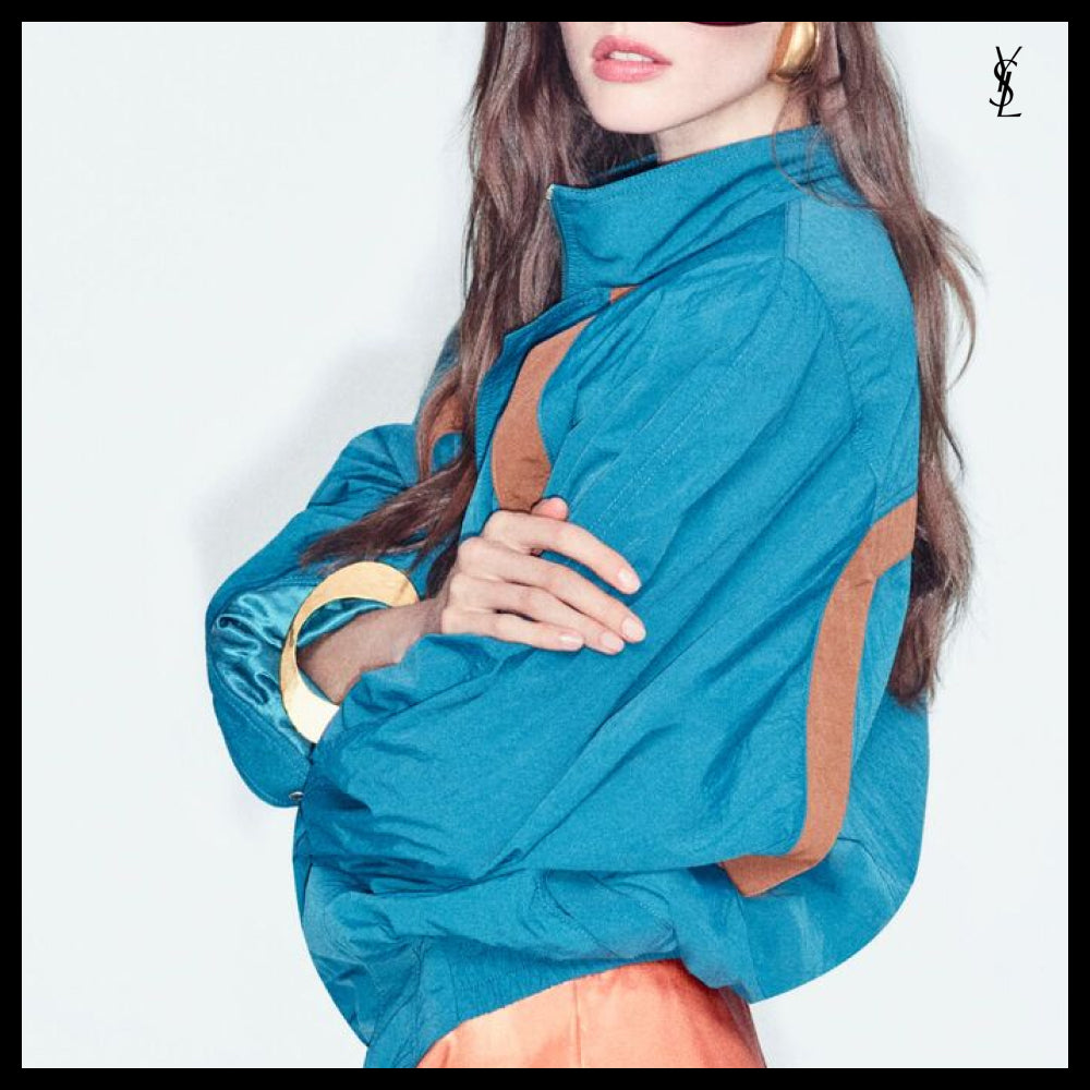 【Saint Laurent】Nylon Faille CASSANDRE Windbreaker