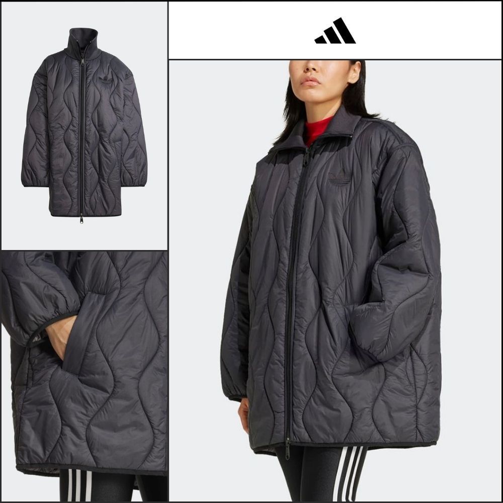 【adidas】Quilted Mid Jacket - Black