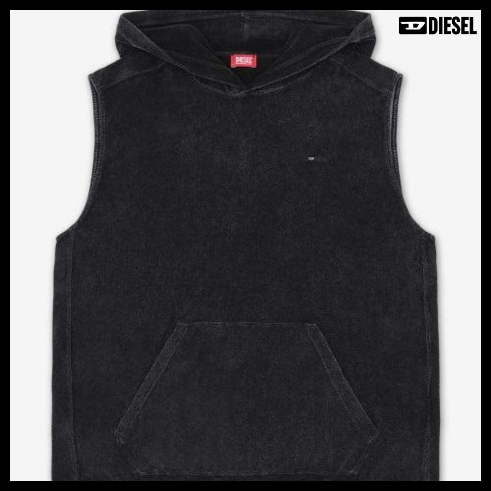 【DIESEL】Aruba Hooded Swim Vest - Black