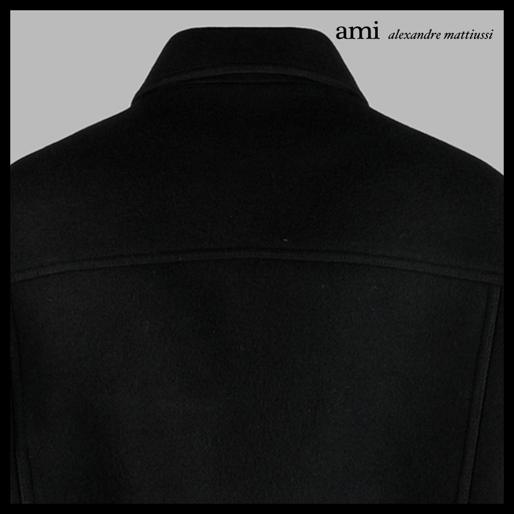 【AMI】23FW UJK234 WV0020 001 Men's Wool Jacket Black