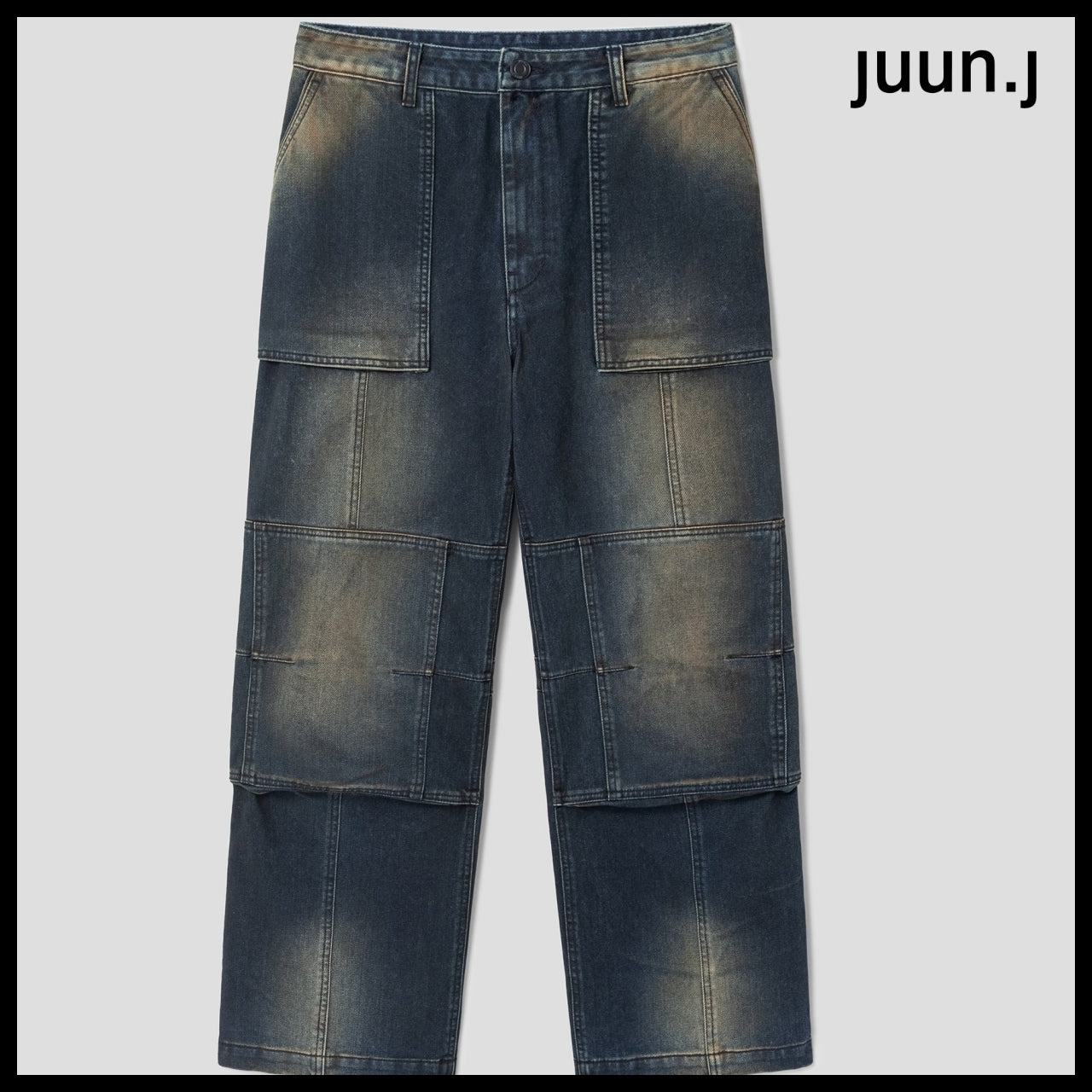 【JUUN.J】CORE Velvet Denim Zipper Detail Trucker Navy