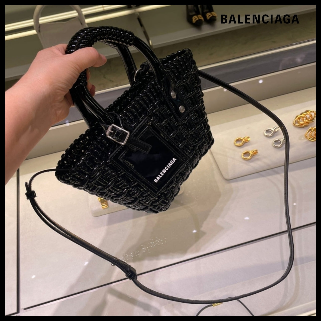 【BALENCIAGA】Bistro Basket with Strap XXS Black