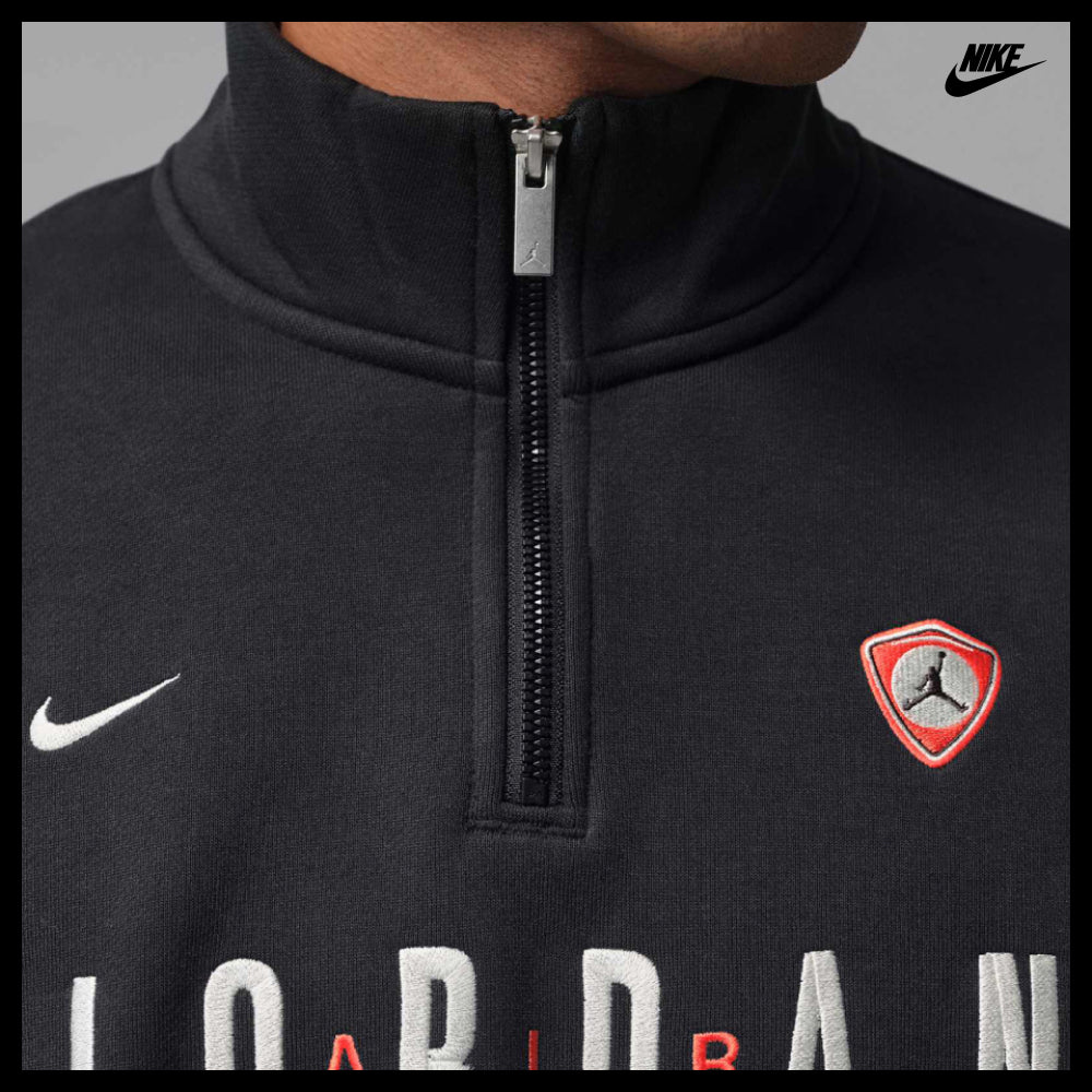 【NIKE】Flight Graphic Fleece 1/4 Zip M Black Street