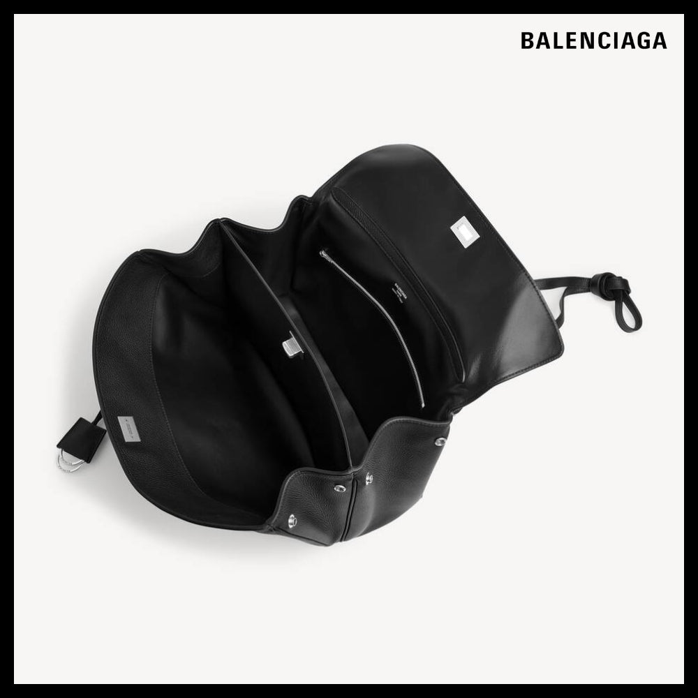 【BALENCIAGA】Rodeo Grained Calfskin Handbag Medium Black