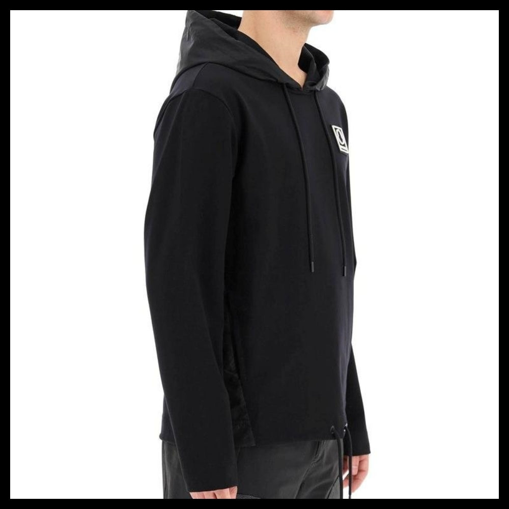 【MONCLER】Square Logo Running Hoodie Black Men