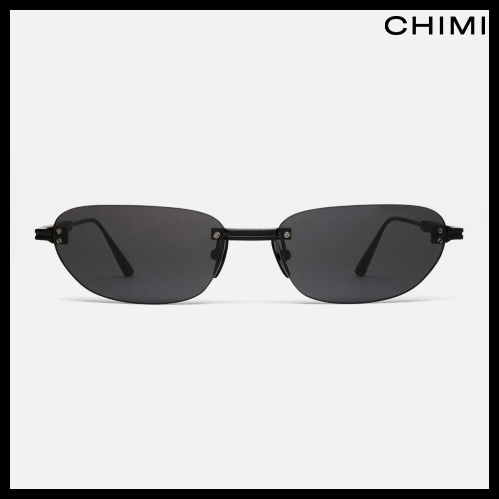 ◆CHIMI◆ リムレス オーバル ブラック サングラス おしゃれ