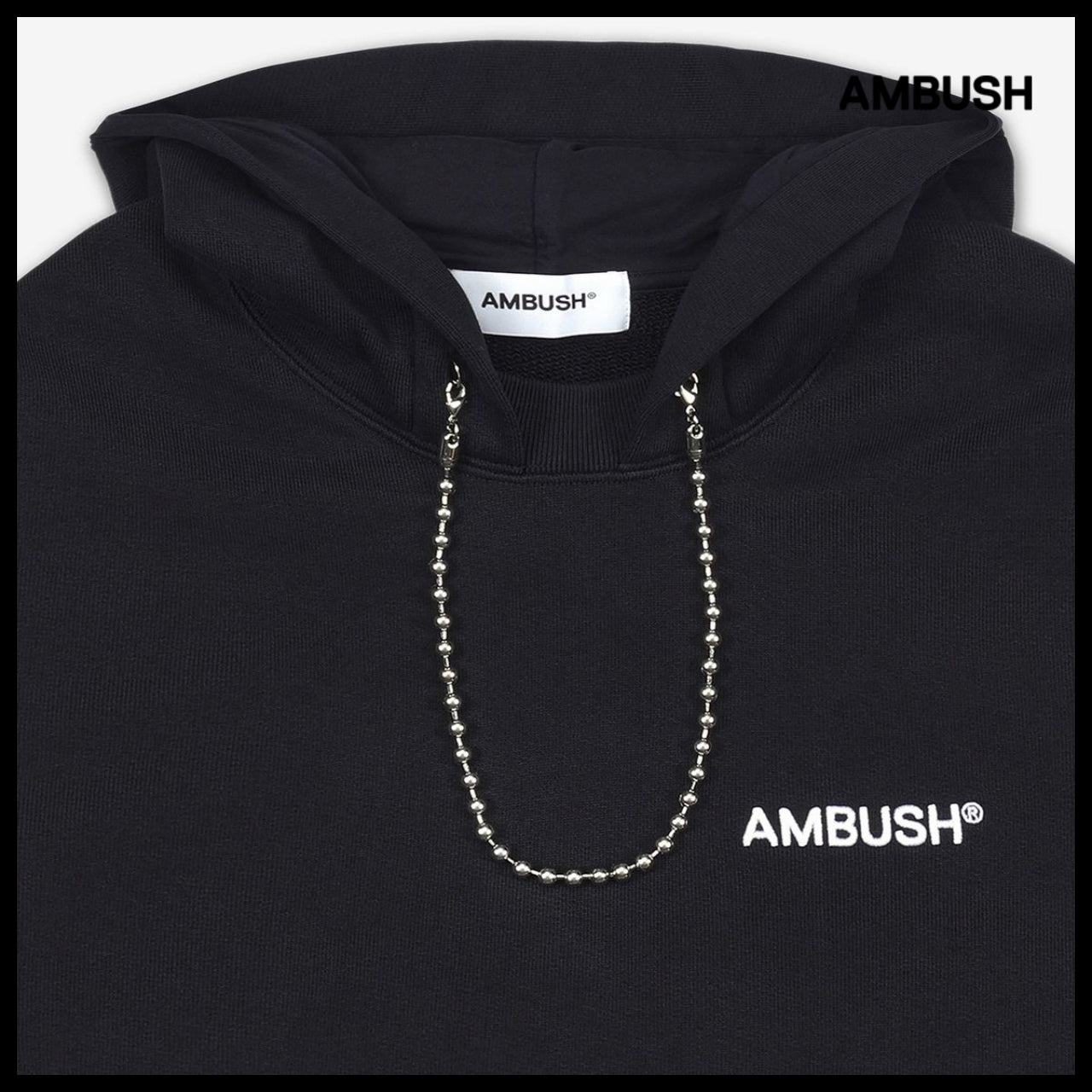 ◆AMBUSH◆ フーディ Hoodie Black チェーン