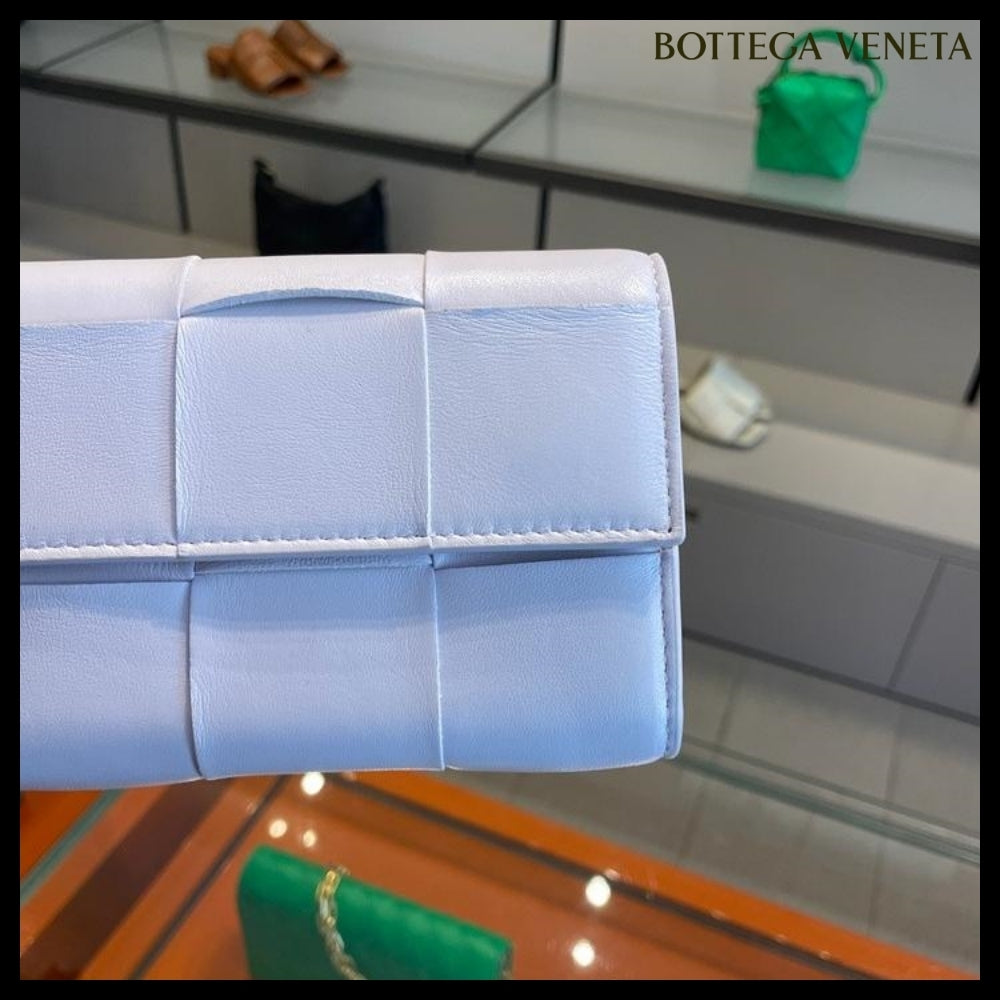 【BOTTEGA VENETA】Intreccio Nappa Calf Flap Long Wallet