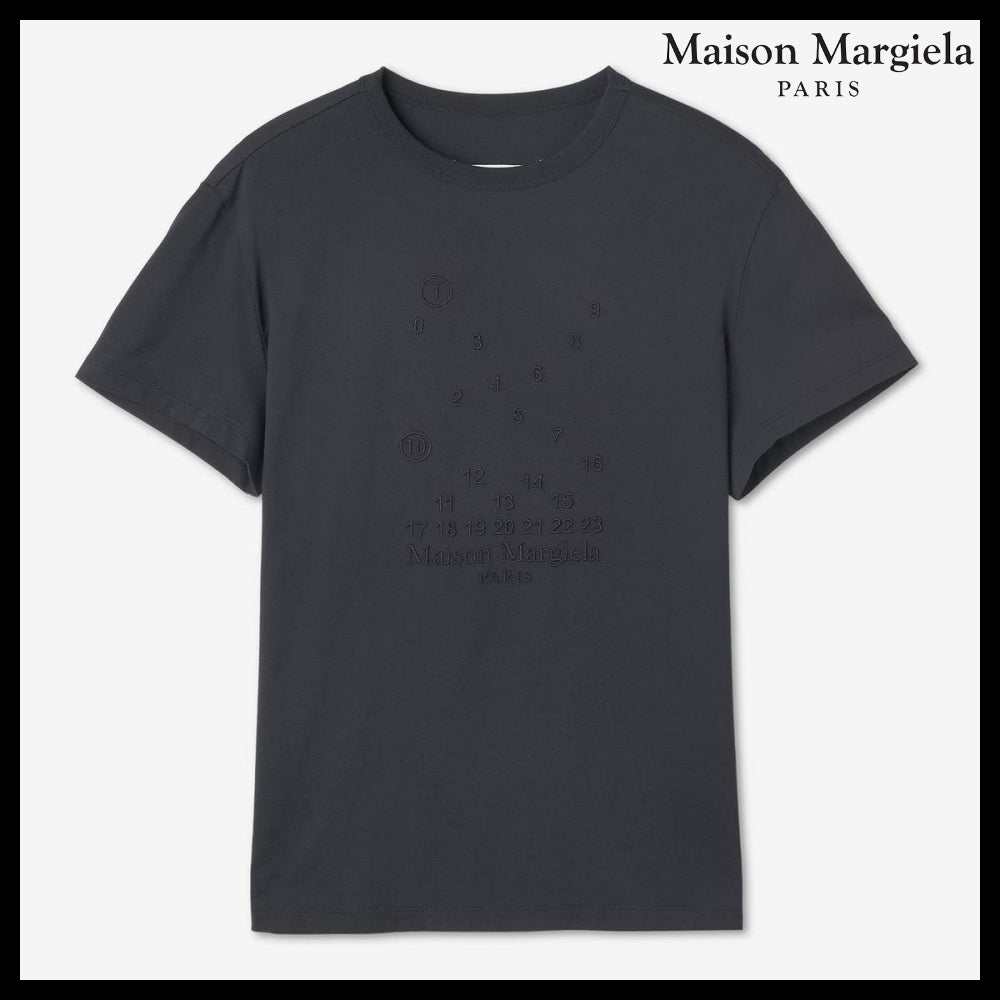 【Maison Margiela】ナンバーロゴ コットンTシャツ チャコール