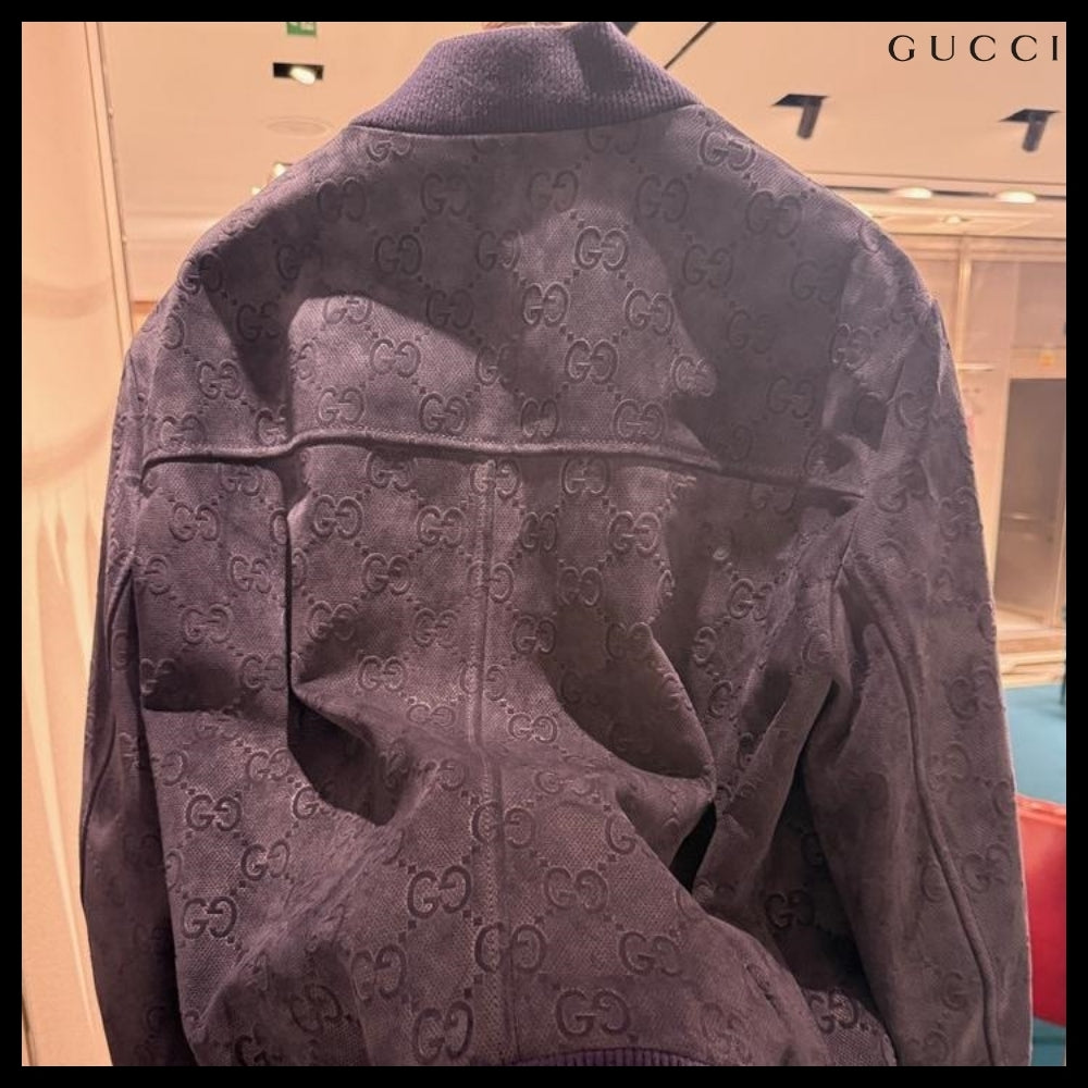 【GUCCI】GG Viscose Suede Bomber Jacket Royale
