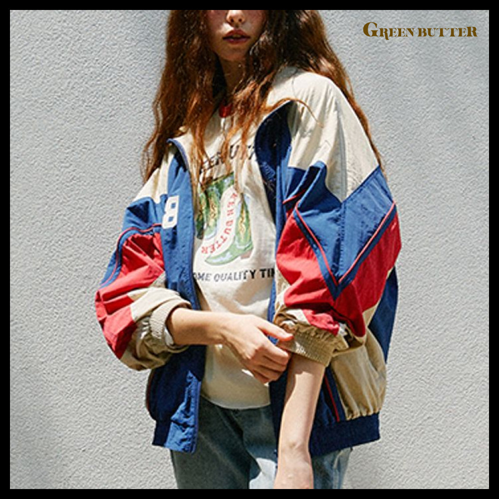 【GREEN BUTTER】Two-Way Windbreaker Jacket NAVY