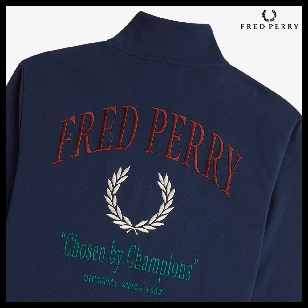 【FRED PERRY】ClubhouseEmbroideredChampionHalfzipSweatshirt